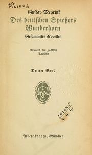 Cover of: Des deutschen Spiessers Wunderhorn: gesammelte Novellen.