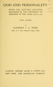 Cover of: God and personality by Clement Charles Julian Webb