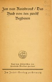 Cover of: Das Buch von den zwölf Beghinen