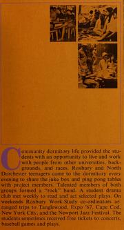 Cover of: The 1967 Roxbury work-study project.