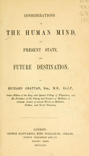 Cover of: Considerations on the human mind: its present state, and future destination