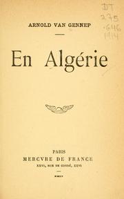 Cover of: En Algérie by Arnold van Gennep