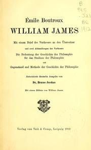 Cover of: William James by Emile Boutroux