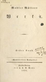 Cover of: Mahler Müllers Werke.