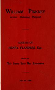 Cover of: William Pinkney; lawyers, statesman, diplomat