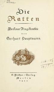 Cover of: Die Ratten by Gerhart Hauptmann