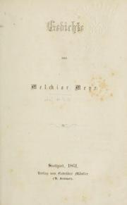 Cover of: Gedichte. by Melchior Meyr, Melchior Meyr