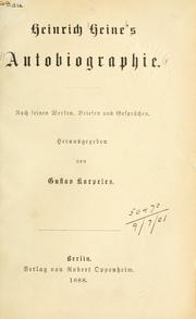 Cover of: Autobiographie.: Nach seinem Werken, Briefen und Gesprächen.