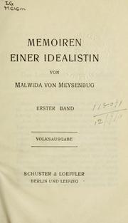 Cover of: Memoiren einer Idealistin