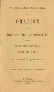 Cover of: The character and influence of American civilization. by Augustus Woodbury
