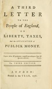 Cover of: third letter to the people of England.