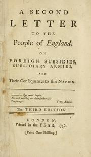 Cover of: second letter to the people of England.