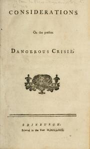 Considerations on the present dangerous crisis by Owen Ruffhead