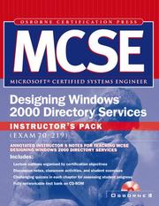 Cover of: MCSE Designing Windows 2000 Directory Services Instructor's Pack by Michael Cooper