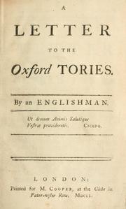 Cover of: A letter to the Oxford tories | Englishman