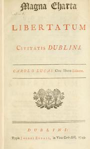 Cover of: Magna Charta libertatum Civitatis Dublini