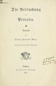 Cover of: Die Versuchung des Pescara by Conrad Ferdinand Meyer