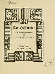Cover of: Der Halkyonier by Otto Erich Hartleben