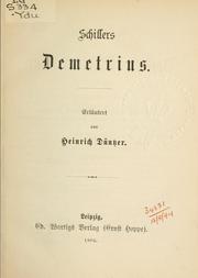 Cover of: Erläuterungen zu Schillers Werken. by Heinrich Düntzer