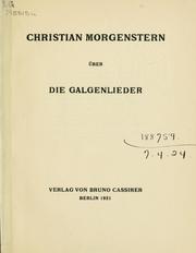 Cover of: Über die Galgenlieder. by Christian Morgenstern