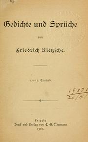 Gedichte und Sprüche by Friedrich Nietzsche