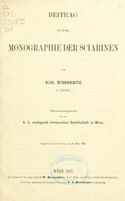 Cover of: Beitrag zu einer Monographie der Sciarinen by Joh Winnertz