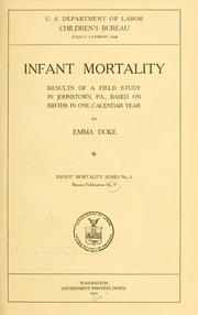 Cover of: Infant mortality | Emma Duke