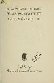 Cover of: Ausgewählte Gedichte.