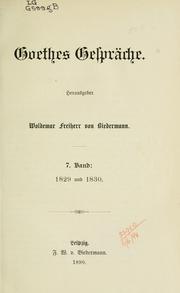 Cover of: Gespräche by Johann Wolfgang von Goethe
