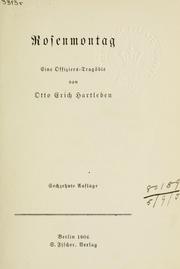 Cover of: Rosenmontag: eine Offiziers-Tragödei.