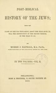 Cover of: Post-Biblical history of the Jews by Morris J. Raphall