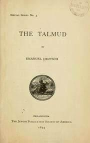 Cover of: The Talmud by Emanuel Oscar Menahem Deutsch
