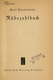 Cover of: Rübzahlbuch.