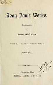 Cover of: Werke by Jean Paul