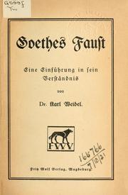 Goethes Faust by Karl Weidel