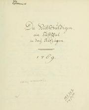 Cover of: Mitschuldigen: ein Lustspiel in drey Aufzügen. 1769.