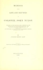 Cover of: Memoir of the life and services of Colonel John Nixon