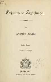 Cover of: Gesammelte Erzählungen. by Wilhelm Raabe