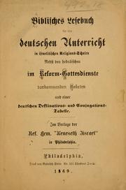 Cover of: Biblisches Lesebuch für den deutschen Unterricht in israelitischen Religions-Schulen by 