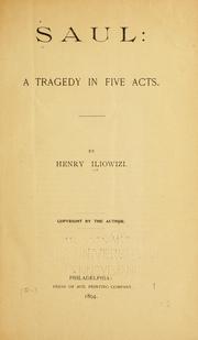 Cover of: Saul: a tragedy in five acts