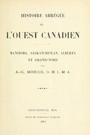 Cover of: Histoire abrégée de l'Ouest canadien by Adrien Gabriel Morice