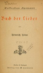 Cover of: Buch der Lieder. by Heinrich Heine