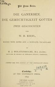 Cover of: Die Ganerben by Wilhelm Heinrich Riehl