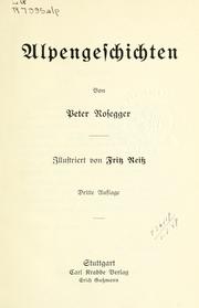 Cover of: Alpengeschichten
