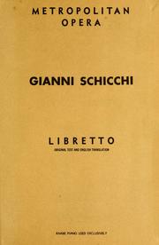 Cover of: Gianni Schicchi. by Giacomo Puccini