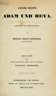 Cover of: Adam und Heva by Jacob Ruff