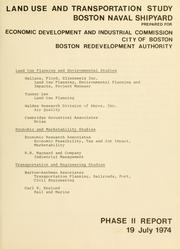 Cover of: Land use and transportation study, Boston naval shipyard, phase ii report.