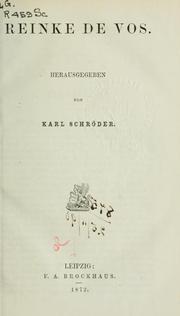 Cover of: Reinke de Vos