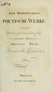 Cover of: Poetische Werke.