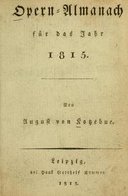 Cover of: Opern-almanach für das Jahr 1815[, 1817]